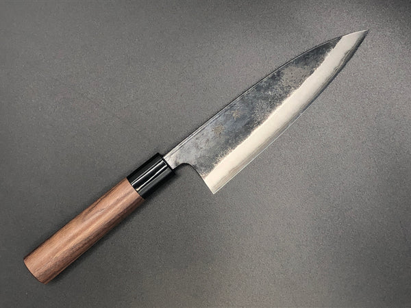 黒打ち 捌き 120mm 青S鋼 胡桃八角 – 由宗刃物 Yoshimune Knives