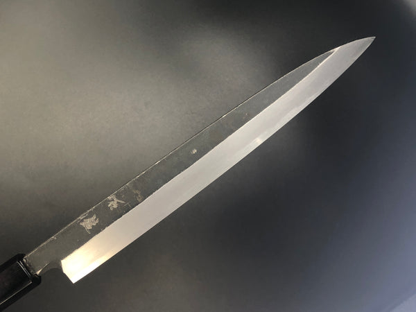黒打ち片刃柳刃240mm青２鋼胡桃八角 – 由宗刃物 Yoshimune Knives