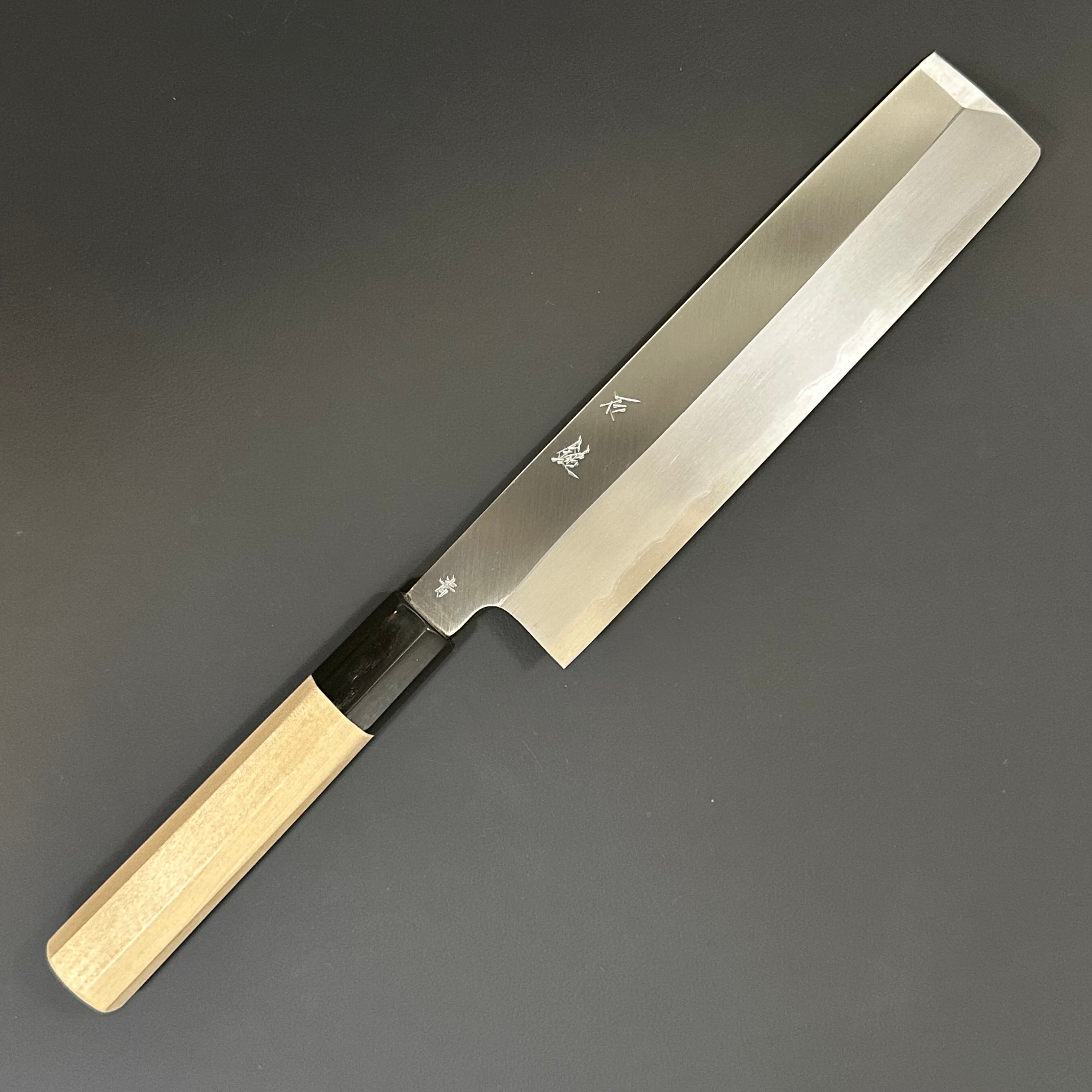 薄刃 195mm 青紙2号 片刃（右) – Yoshimune Knives Kyoto