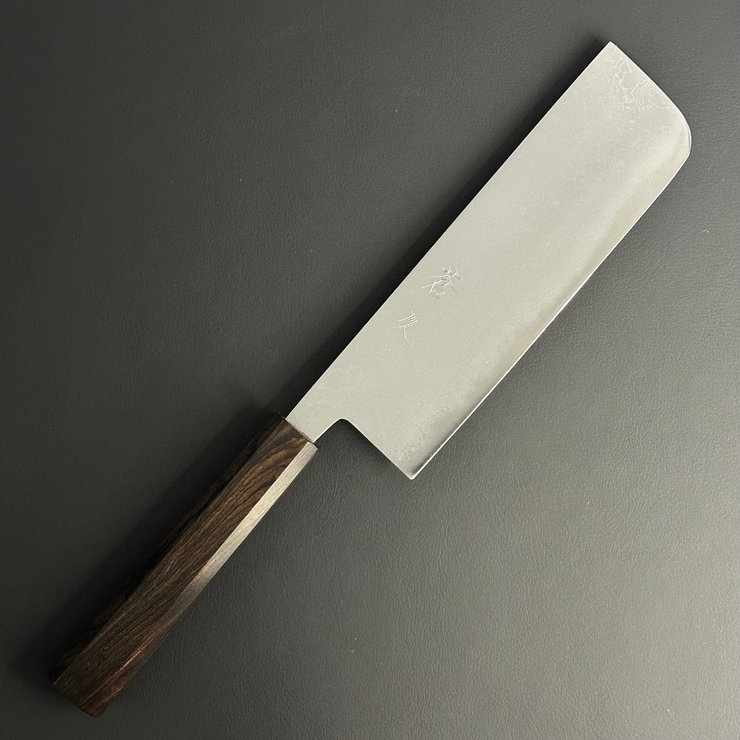 Damascus Nakiri 165 mm (6.5 in) Aogami (Blue) #2 Double-Bevel 