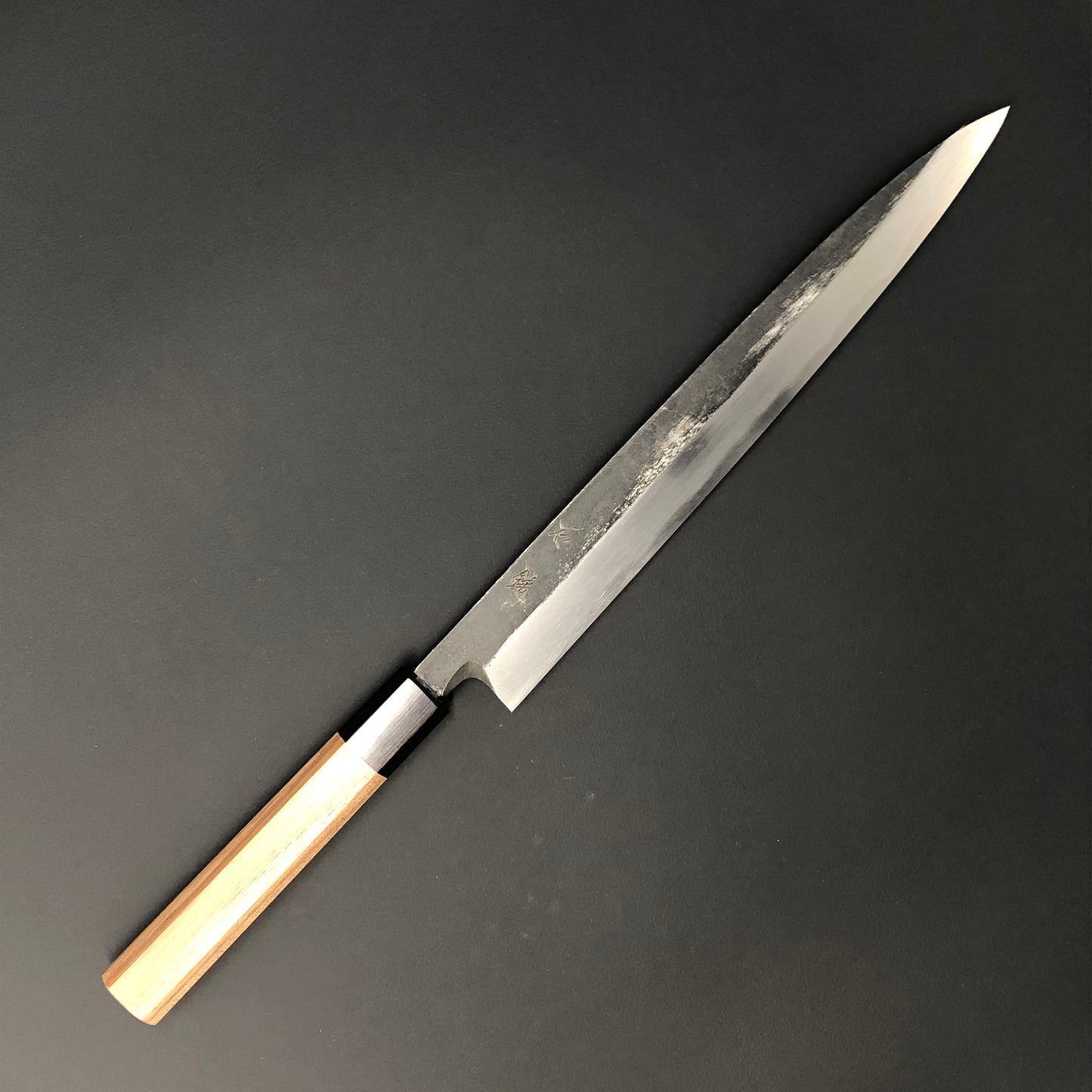 Yanagiba Kurouchi Black finished 270mm (10.6in) Aogami (Blue) No.2 Single-Bevel