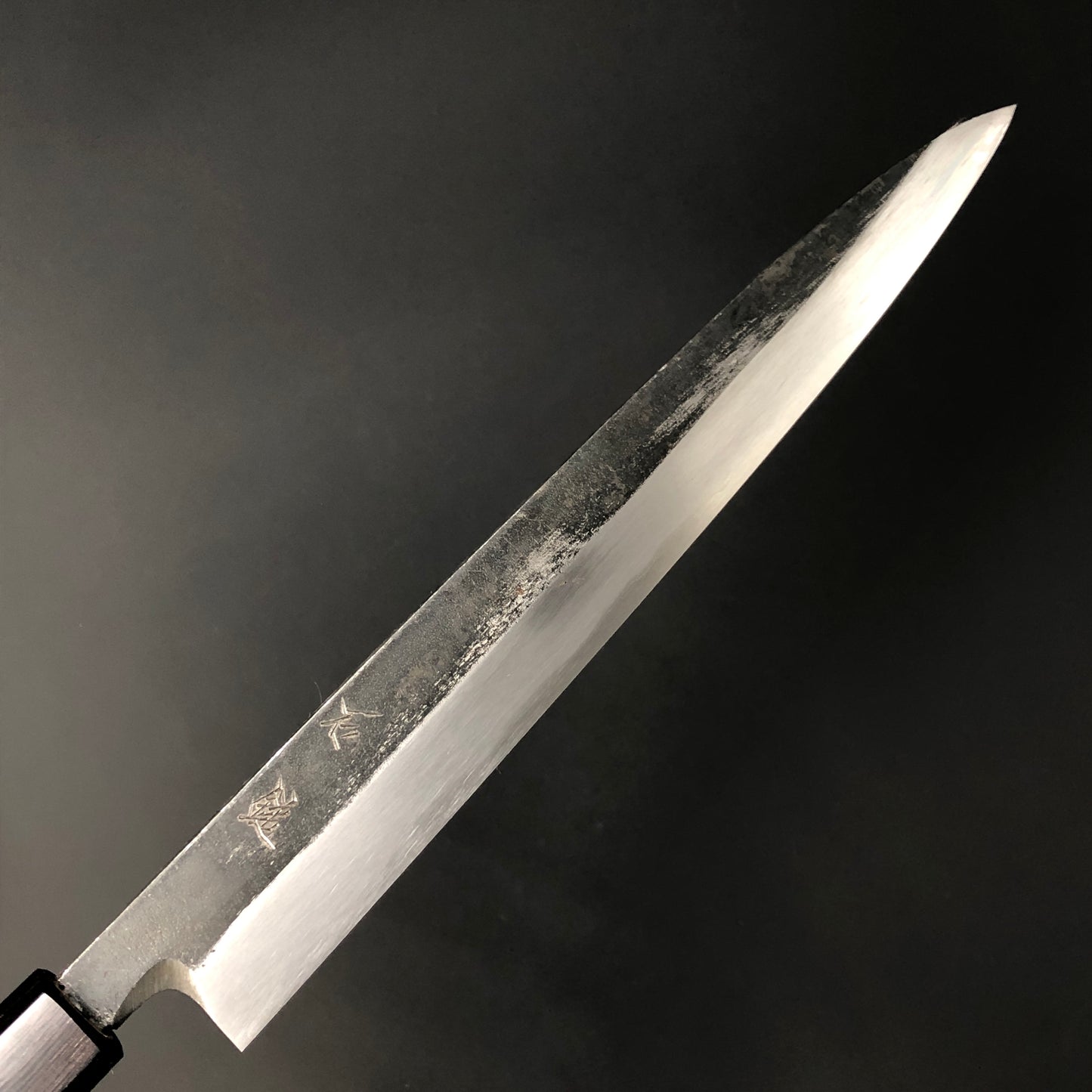 Yanagiba Kurouchi Black finished 270mm (10.6in) Aogami (Blue) No.2 Single-Bevel