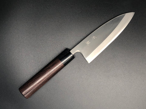 片刃厚出刃 150mm 銀三(銀紙3号) 紫檀 – 由宗刃物 Yoshimune Knives
